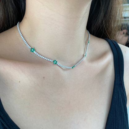 [Max Jewelry ]Luxurious Colorful Flower Tennis Necklace