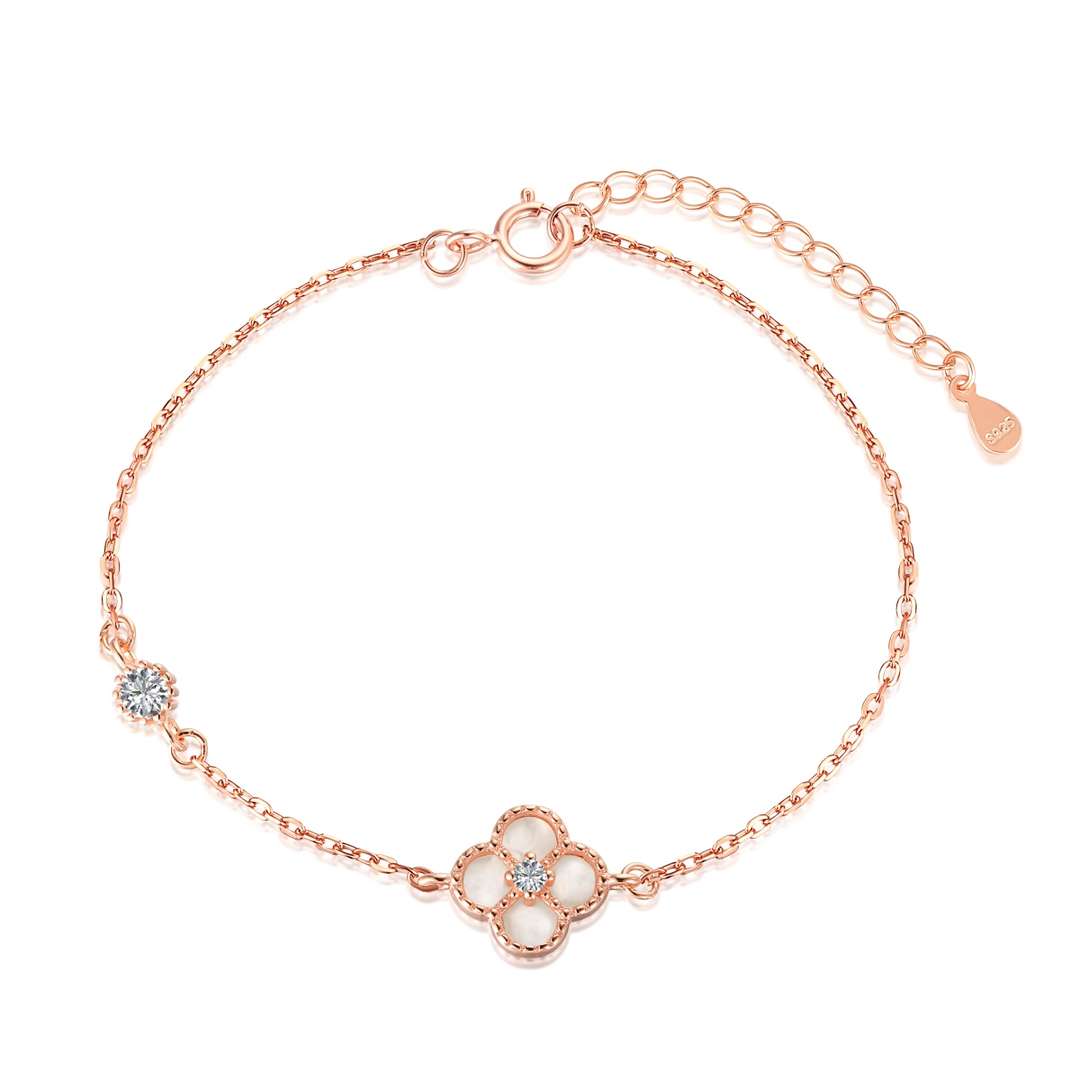 [Max Jewelry ]Delicate Four Leaf Clover Bracelet
