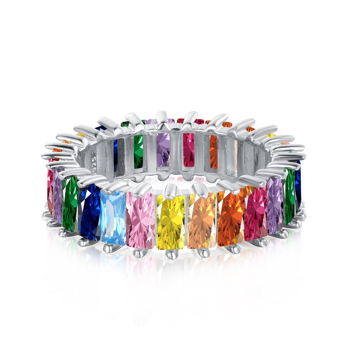 [Max Jewelry ]Unique Colorful Radiant Cut RIng