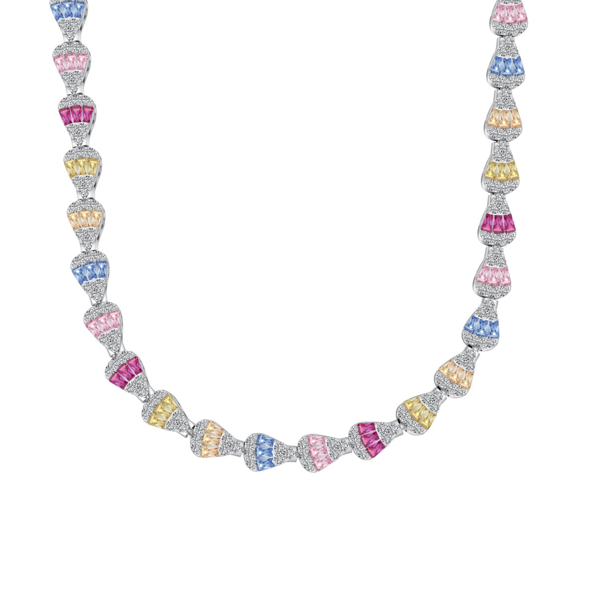 [Max Jewelry ]Radiant Colorful Rainbow Necklace