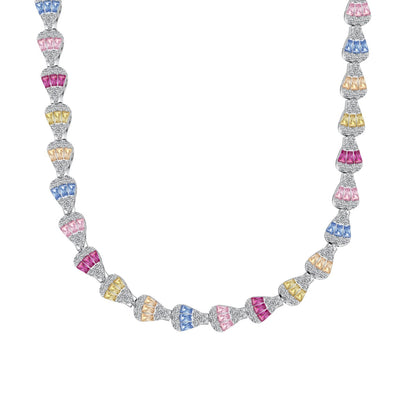 [Max Jewelry ]Radiant Colorful Rainbow Necklace