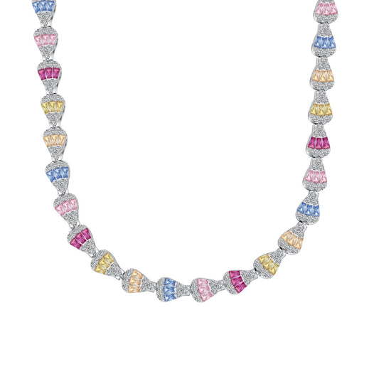 [Max Jewelry ]Radiant Colorful Rainbow Necklace