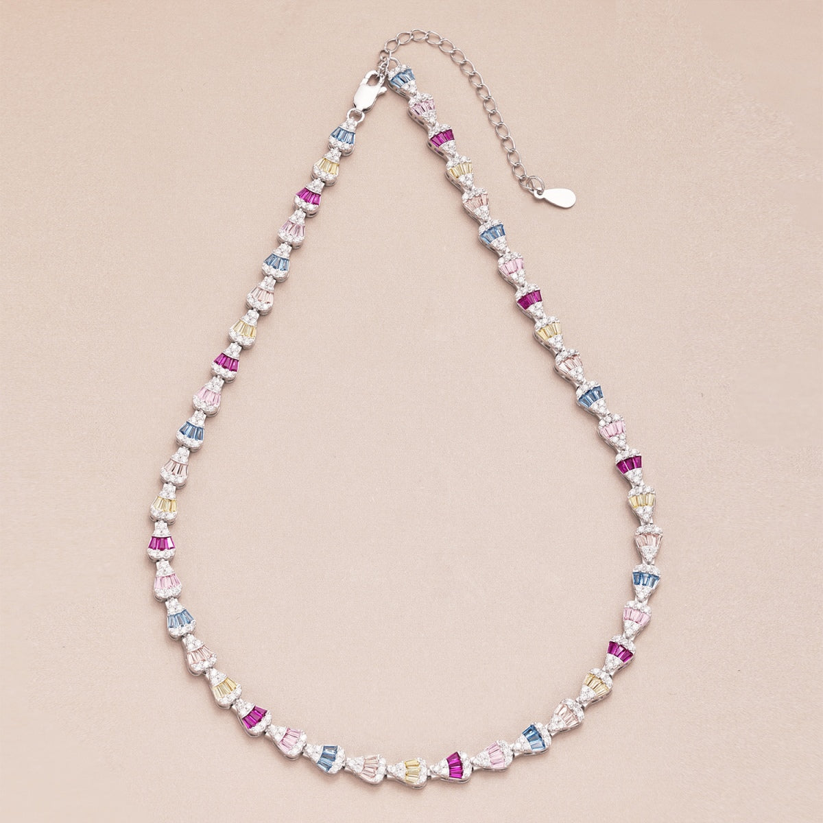 [Max Jewelry ]Radiant Colorful Rainbow Necklace