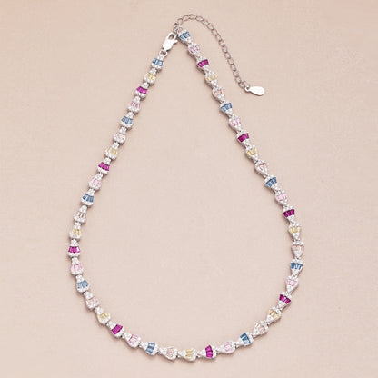 [Max Jewelry ]Radiant Colorful Rainbow Necklace