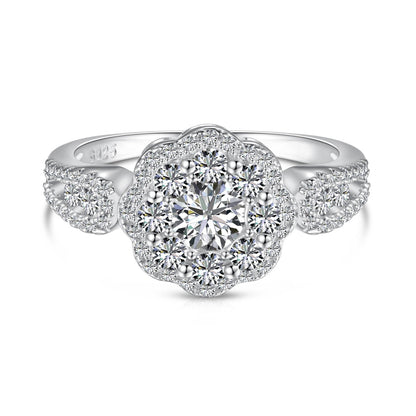 [Max Jewelry ]Delicate Colorful Round Cut Flower Shape Wedding Ring