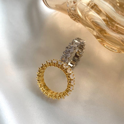 [Max Jewelry ]Ornate Oval Cut Tennis Ring