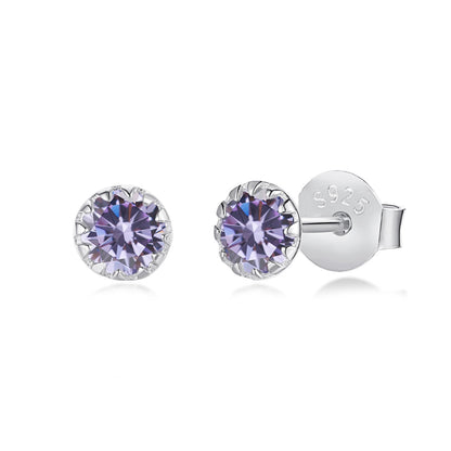 [Max Jewelry ]Sparkling Colorful Round Shape Earrings
