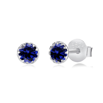 [Max Jewelry ]Sparkling Colorful Round Shape Earrings