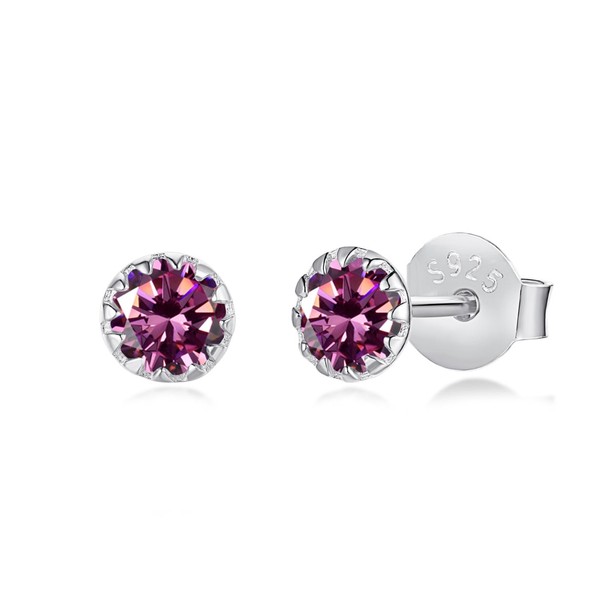 [Max Jewelry ]Sparkling Colorful Round Shape Earrings