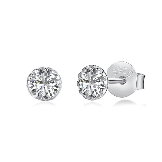 [Max Jewelry ]Sparkling Colorful Round Shape Earrings