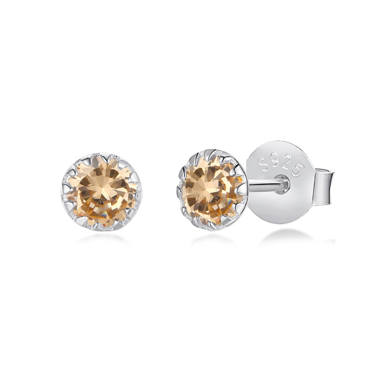 [Max Jewelry ]Sparkling Colorful Round Shape Earrings