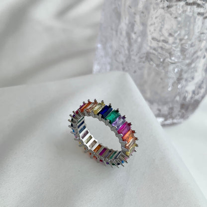 [Max Jewelry ]Unique Colorful Radiant Cut RIng