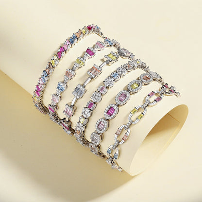 [Max Jewelry ]Dainty Charming Emerald Cut Daily Bracelet