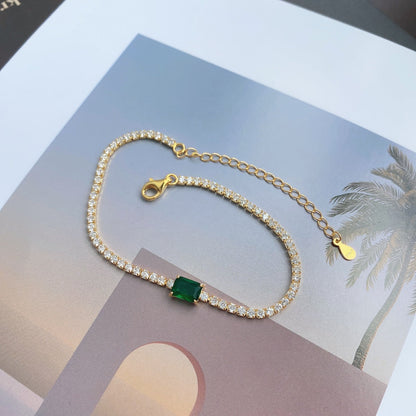 [Max Jewelry ]1.0 Carat Unique Emerald Cut Banquet Bracelet