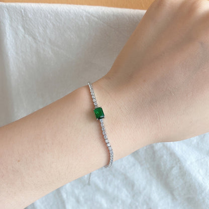 [Max Jewelry ]1.0 Carat Unique Emerald Cut Banquet Bracelet