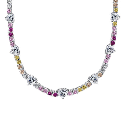 [Max Jewelry ]Delicate Colorful Rainbow Tennis Chain