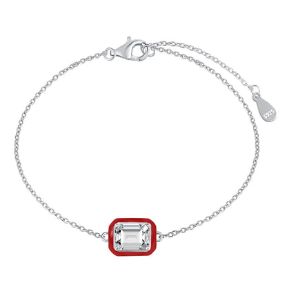 [Max Jewelry ]2.0 Carat Sparkling Colorful Emerald Cut Daily Bracelet