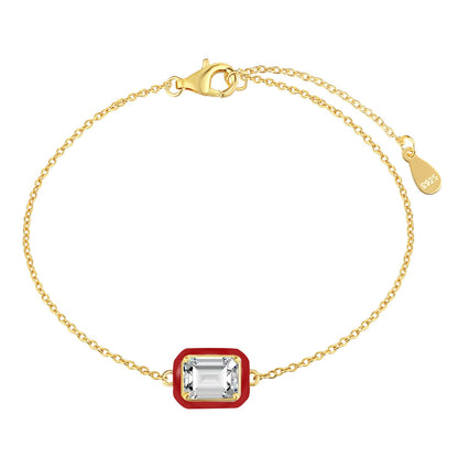 [Max Jewelry ]2.0 Carat Sparkling Colorful Emerald Cut Daily Bracelet
