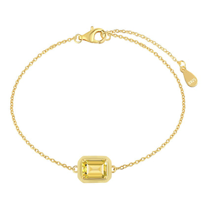 [Max Jewelry ]2.0 Carat Sparkling Colorful Emerald Cut Daily Bracelet