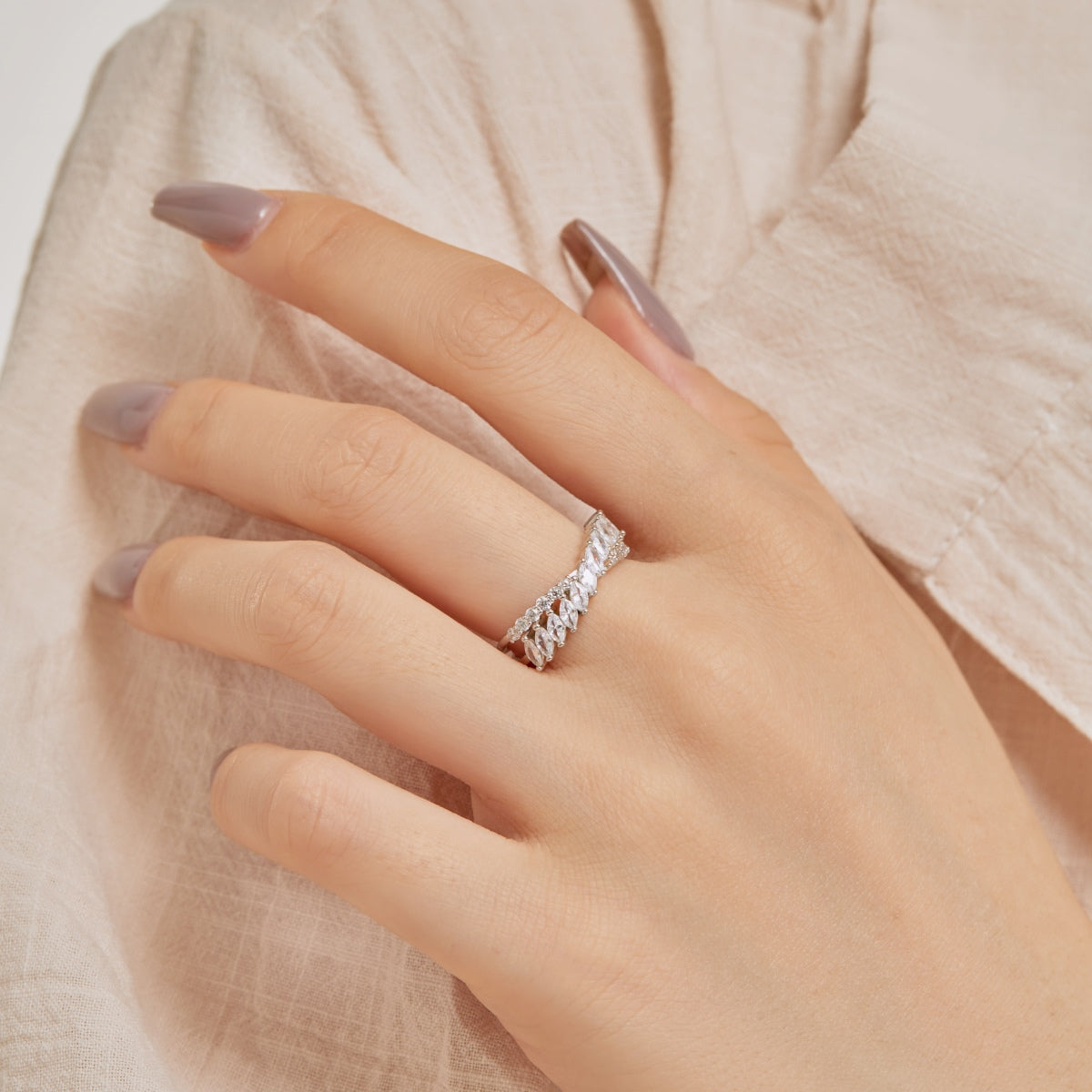 [Max Jewelry ]Unique Colorful Marquise Cut Daily Ring