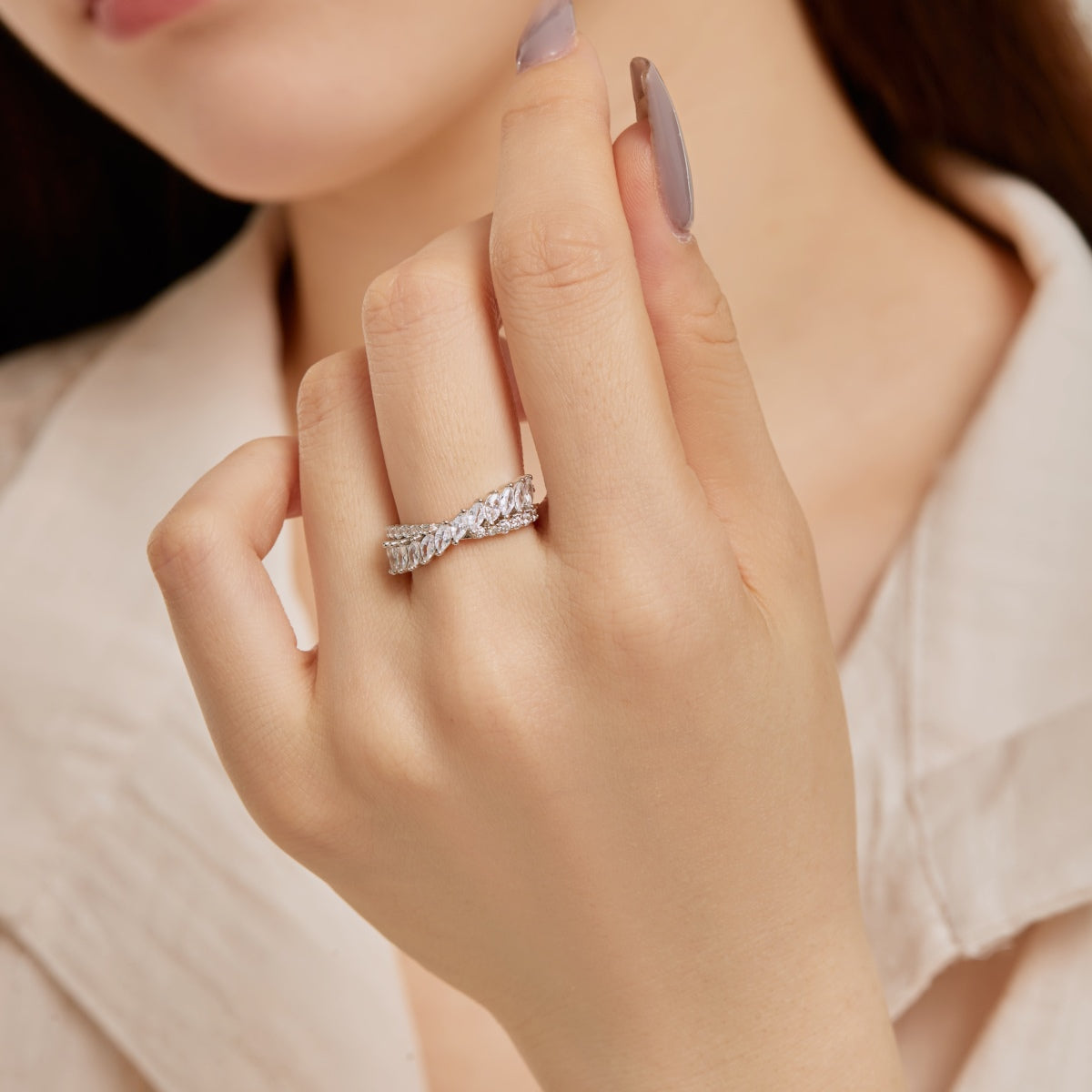 [Max Jewelry ]Unique Colorful Marquise Cut Daily Ring
