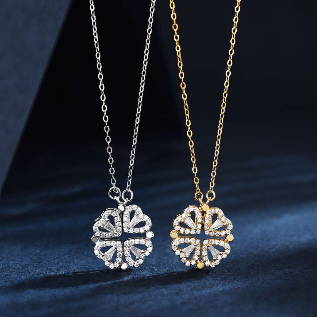 [Max Jewelry ]Ornate Heart Cut Flower Shape Necklace