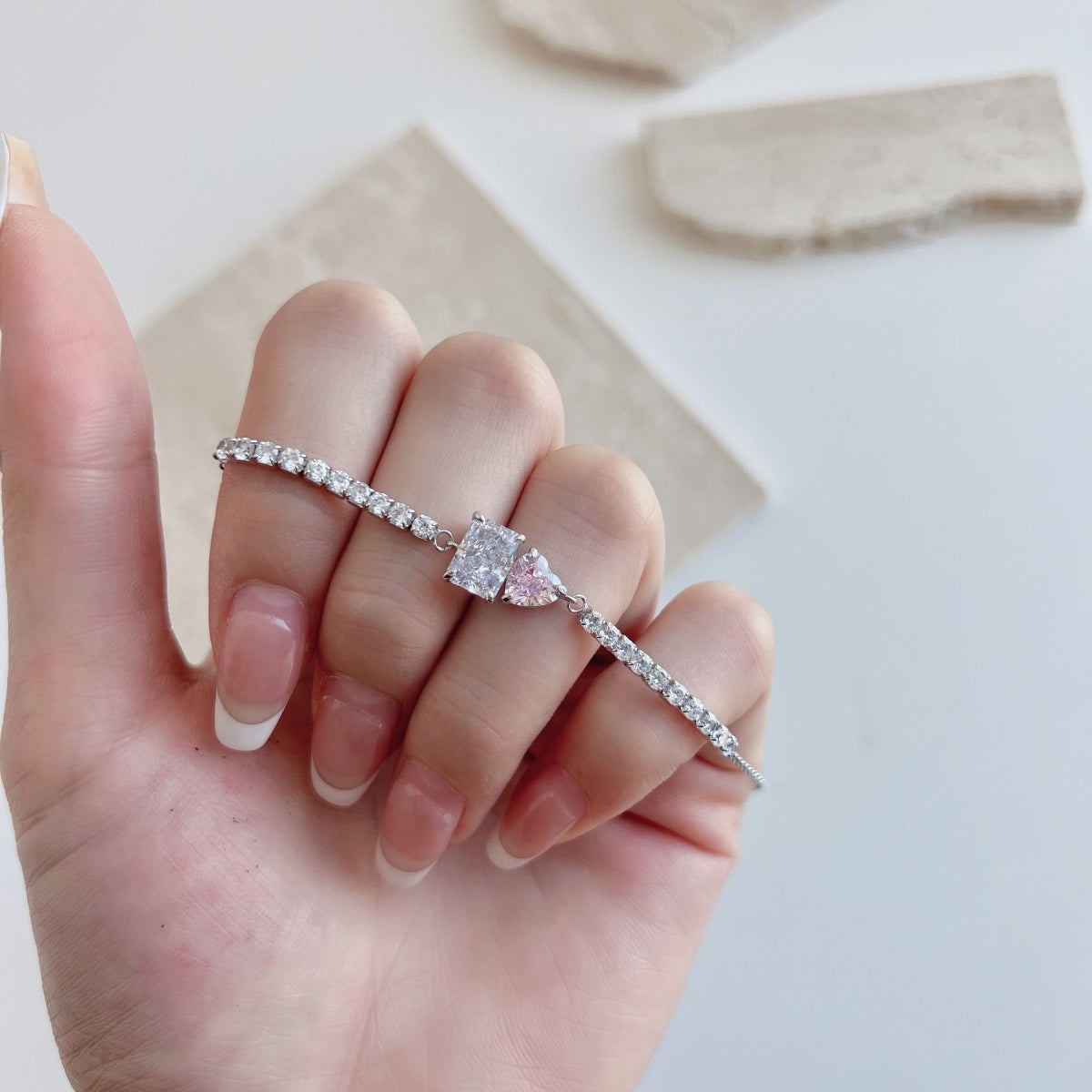 [Max Jewelry ]Dazzling Unique Multi Shape Lover Bracelet