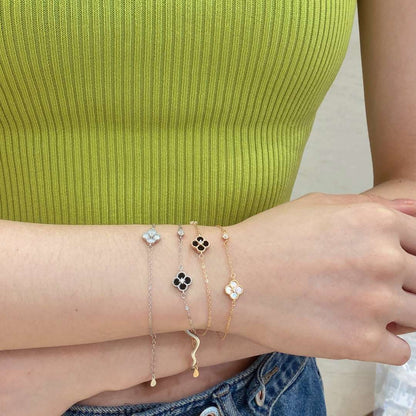 [Max Jewelry ]Delicate Four Leaf Clover Bracelet