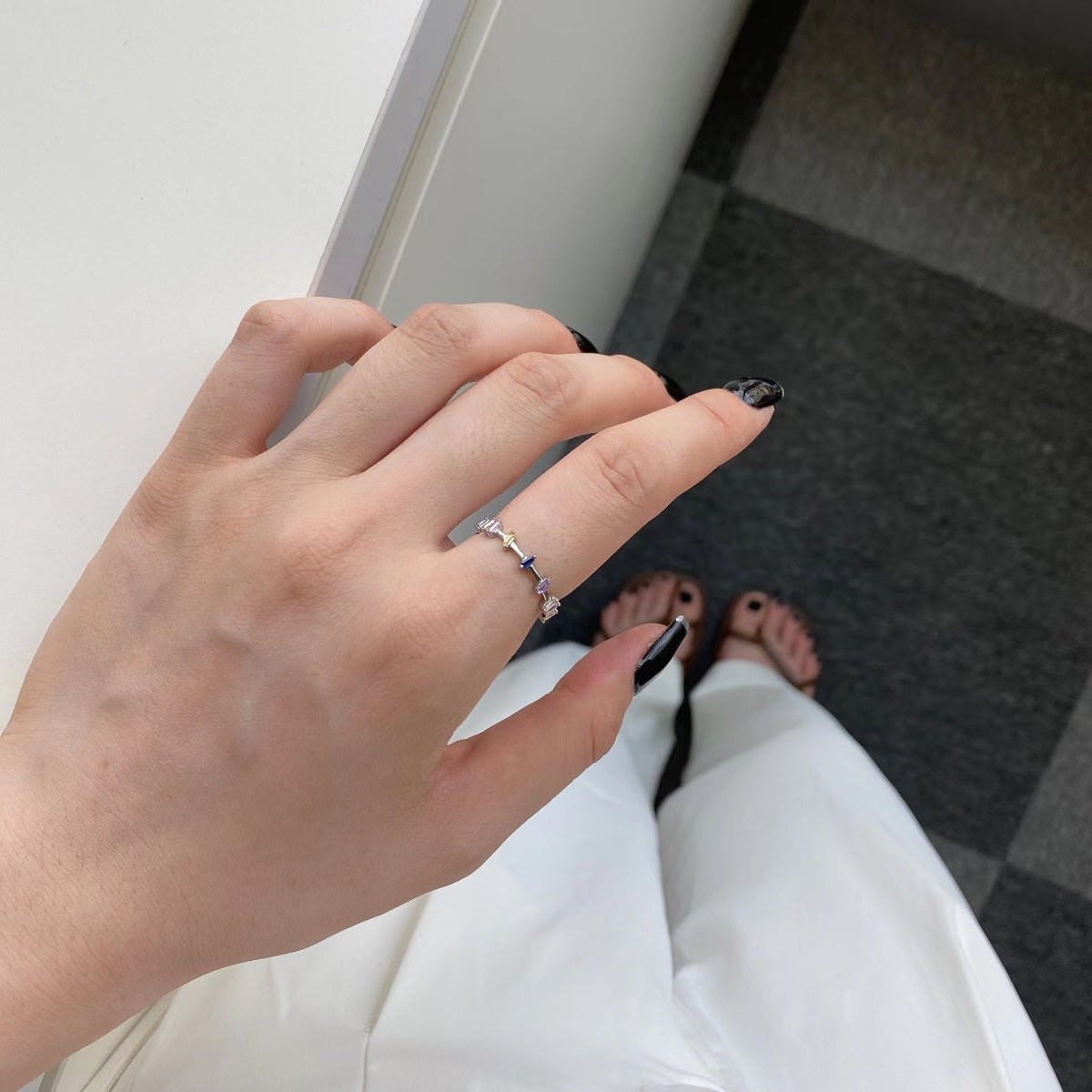 [Max Jewelry ]Unique Trapezoid Cut Daily Ring