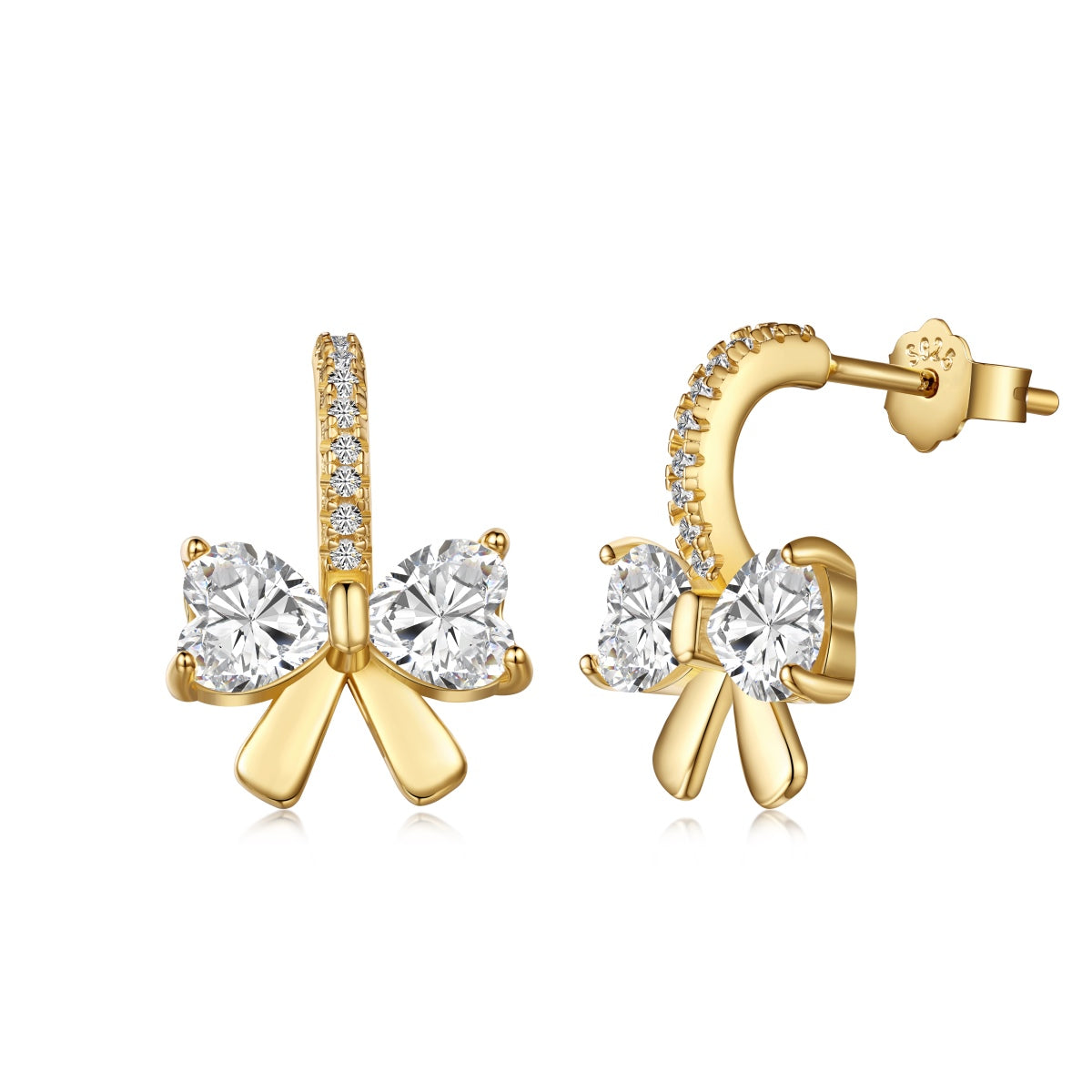 [Max Jewelry ]Exquisite Earrings With Heart-Shaped Bow Design