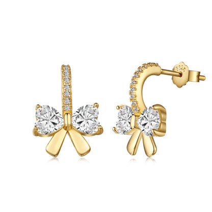 [Max Jewelry ]Exquisite Earrings With Heart-Shaped Bow Design