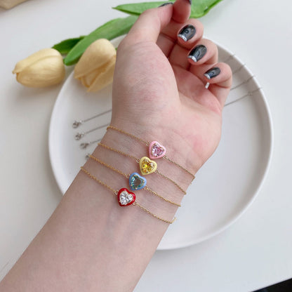 [Max Jewelry ]Sparkling Romantic Heart Shape Lover Bracelet