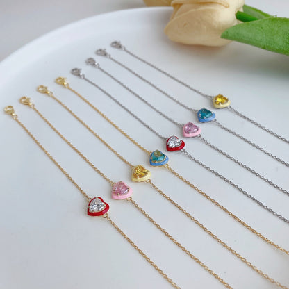 [Max Jewelry ]Sparkling Romantic Heart Shape Lover Bracelet