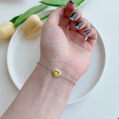 [Max Jewelry ]Sparkling Romantic Heart Shape Lover Bracelet