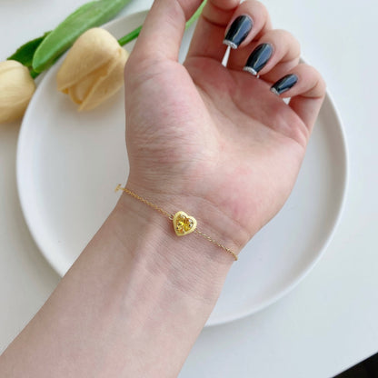 [Max Jewelry ]Sparkling Romantic Heart Shape Lover Bracelet