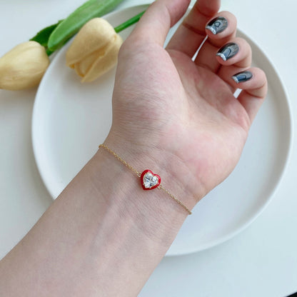 [Max Jewelry ]Sparkling Romantic Heart Shape Lover Bracelet