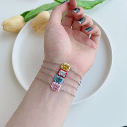 [Max Jewelry ]2.0 Carat Sparkling Colorful Emerald Cut Daily Bracelet