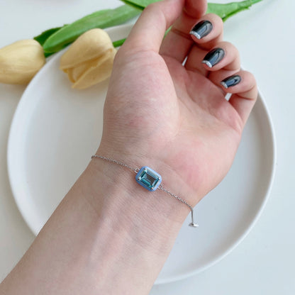 [Max Jewelry ]2.0 Carat Sparkling Colorful Emerald Cut Daily Bracelet