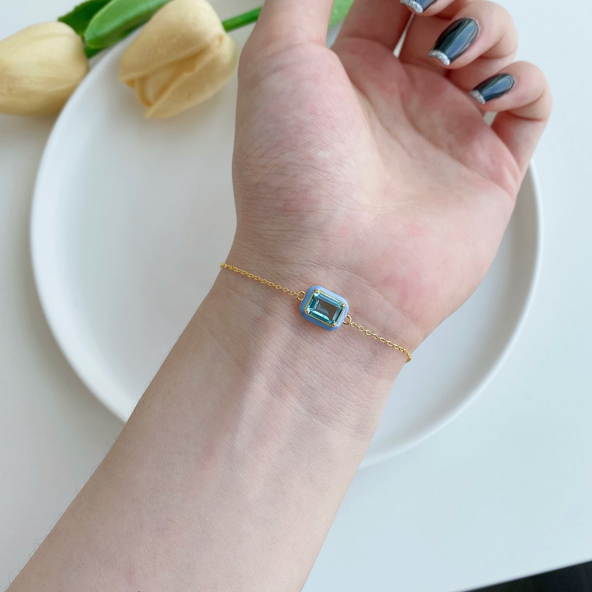 [Max Jewelry ]2.0 Carat Sparkling Colorful Emerald Cut Daily Bracelet