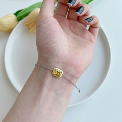 [Max Jewelry ]2.0 Carat Sparkling Colorful Emerald Cut Daily Bracelet