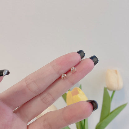 [Max Jewelry ]Sparkling Colorful Round Shape Earrings