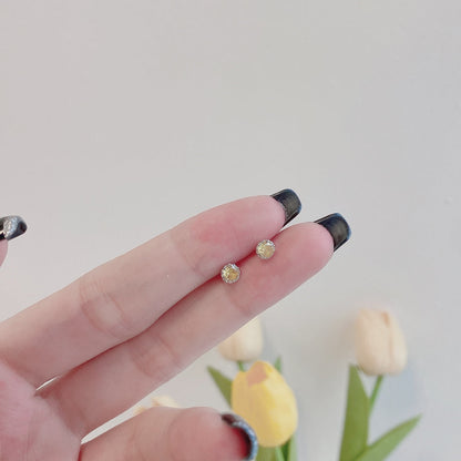 [Max Jewelry ]Sparkling Colorful Round Shape Earrings