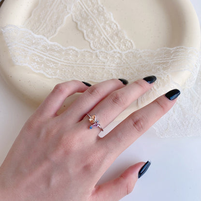 [Max Jewelry ]Radiant Colorful Multi Cut Daily Ring