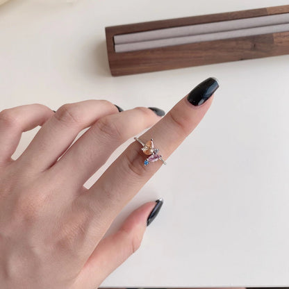 [Max Jewelry ]Radiant Colorful Multi Cut Daily Ring