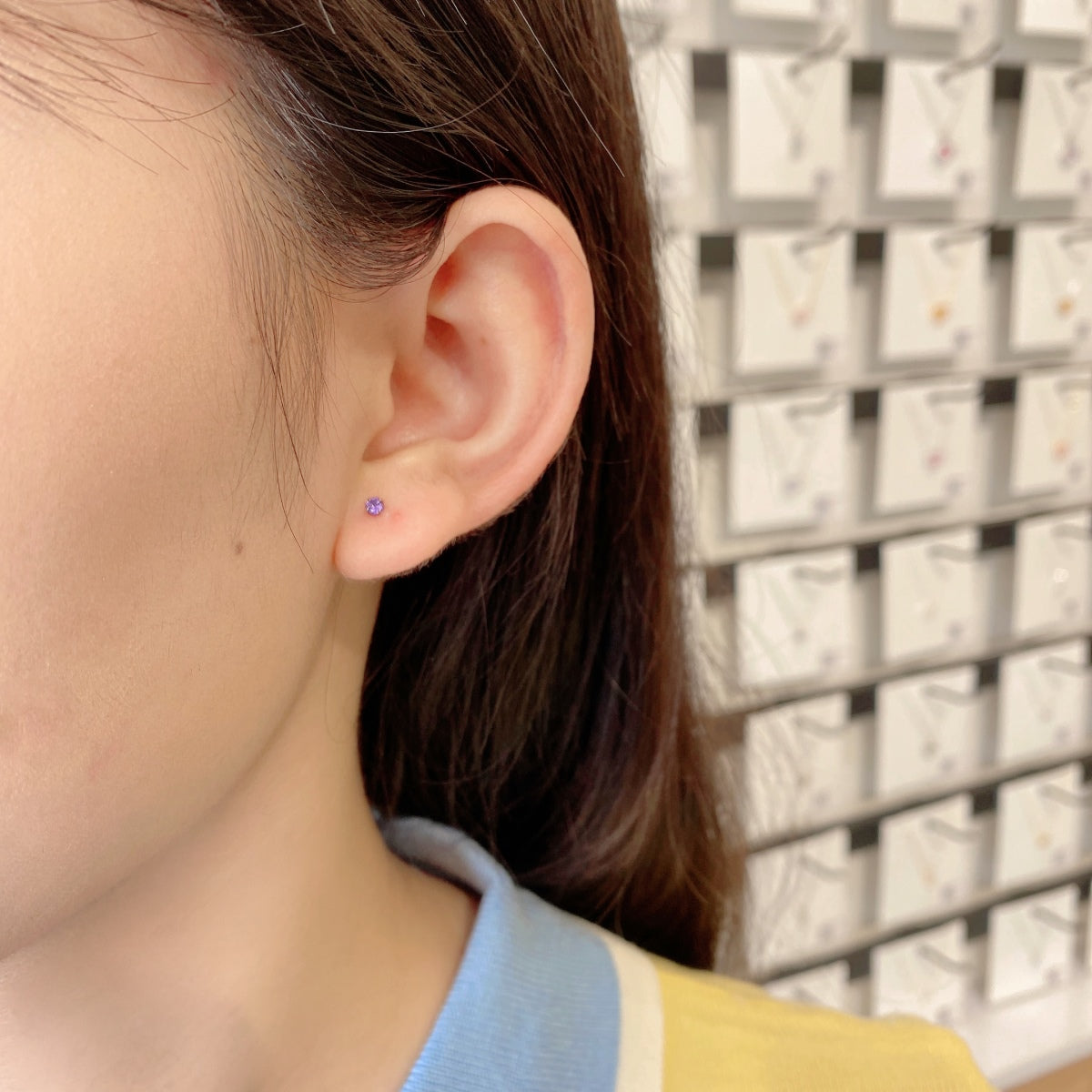 [Max Jewelry ]Delicate Solitaire Earrings