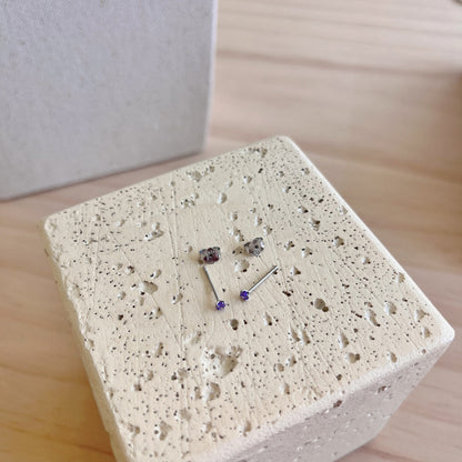 [Max Jewelry ]Delicate Solitaire Earrings