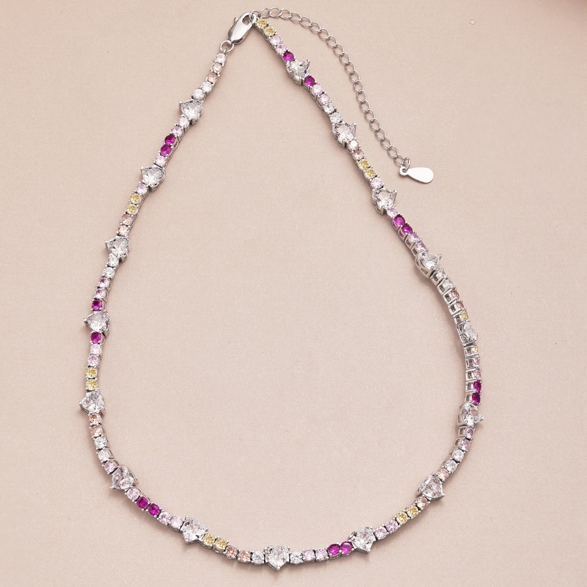 [Max Jewelry ]Delicate Colorful Rainbow Tennis Chain