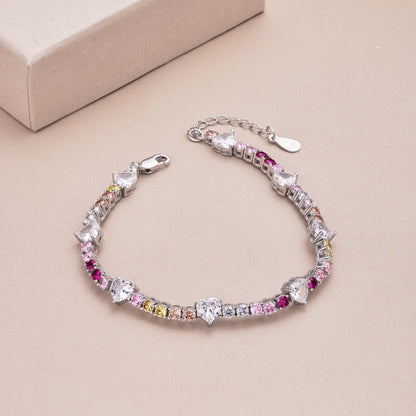 [Max Jewelry ]Romantic Heart Shape Round Cut Lover Bracelet