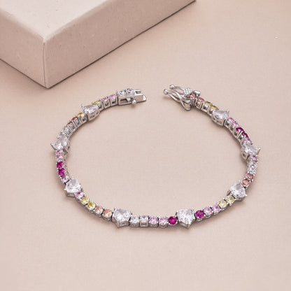 [Max Jewelry ]Romantic Heart Shape Round Cut Lover Bracelet