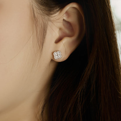 [Max Jewelry ]Four-Leaf Clover Flower Shaped Earrings
